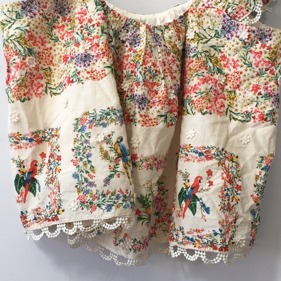 NWT Farm Rio Women's Floral Embroidered Blouse Square Neck Size M Multicolor - Picture 7 of 10